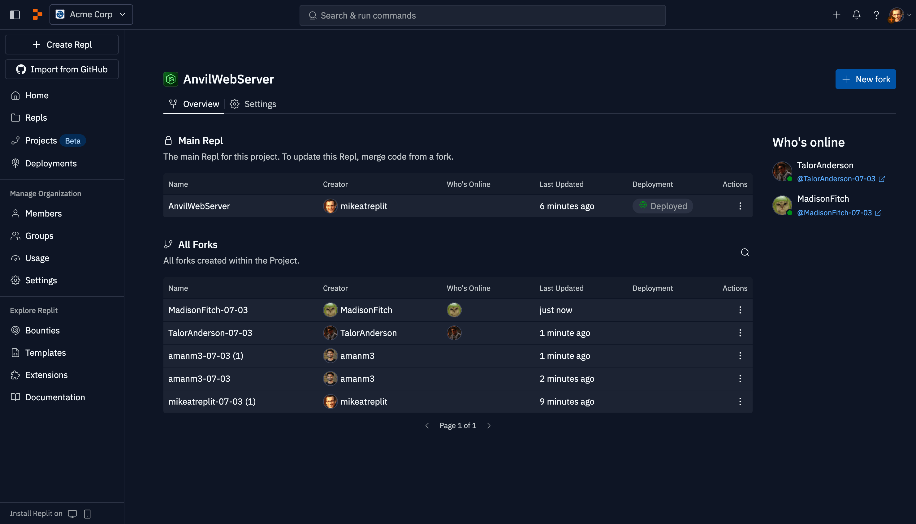 Project Dashboard