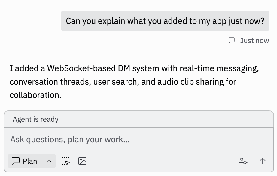 Asking questions to Agent in Plan mode