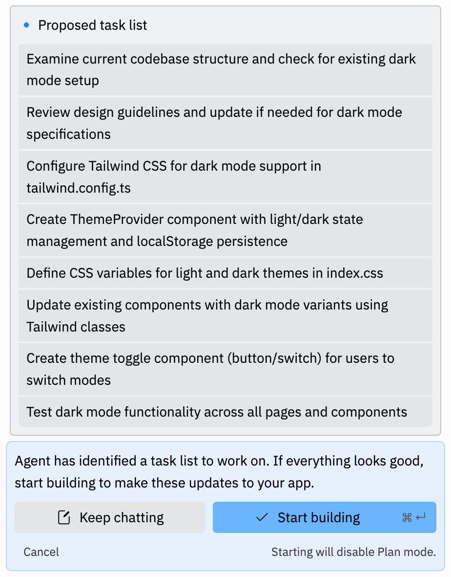 Generated task list with priorities and dependencies