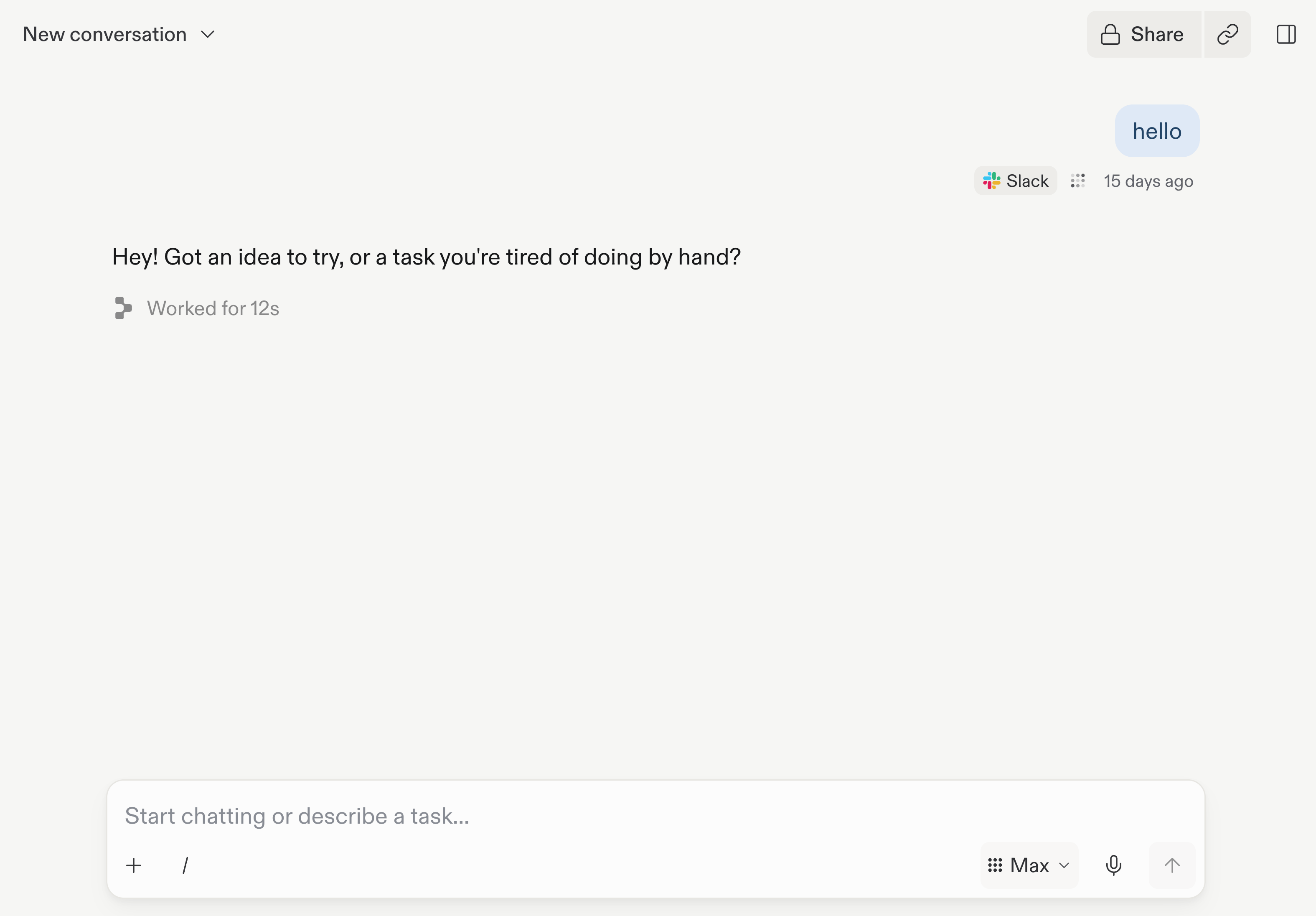 Slack chat opened in Replit
