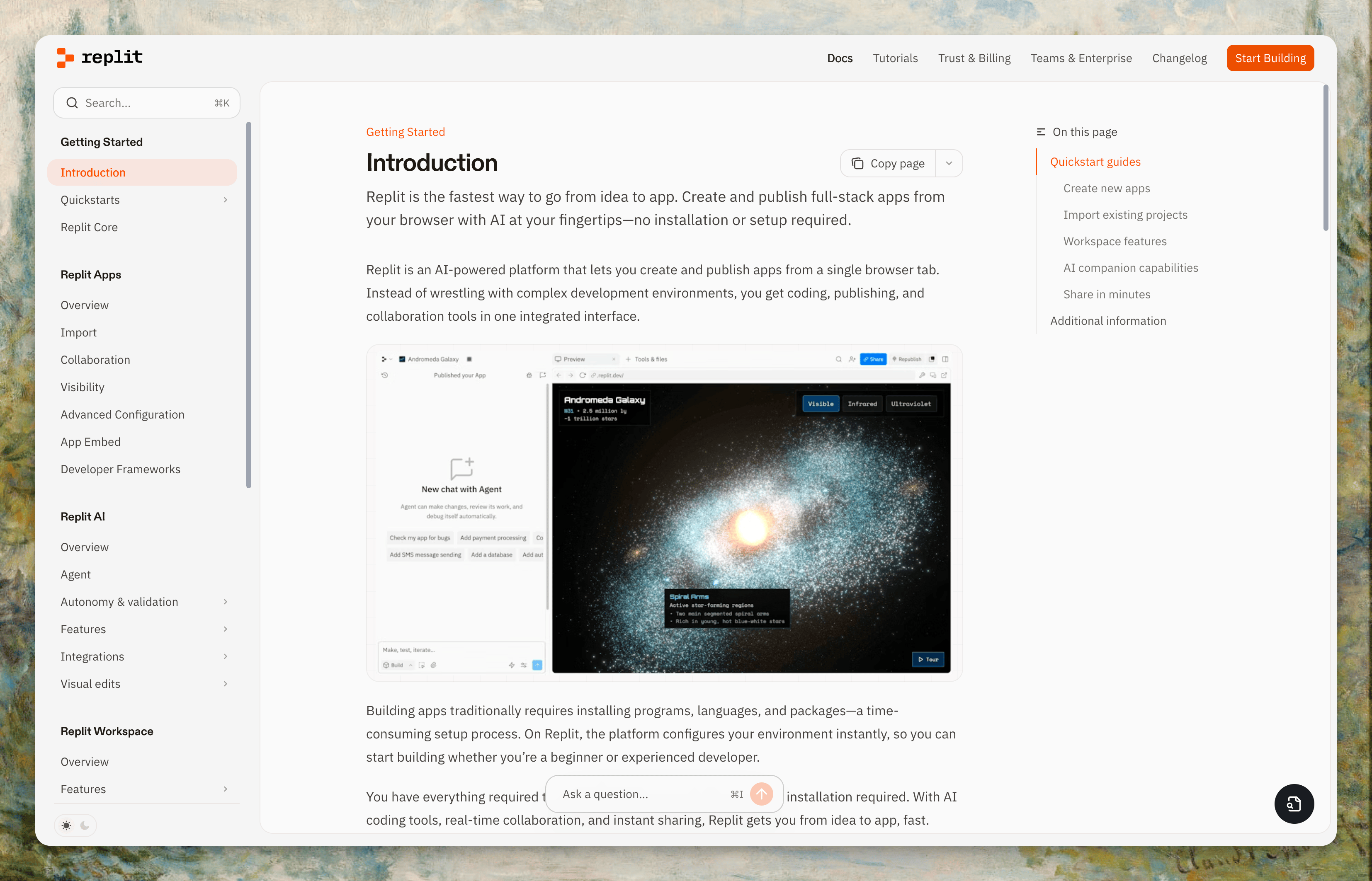 Before: Old docs appearance