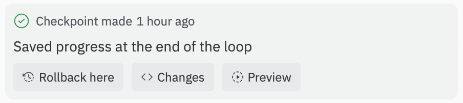 Checkpoint with Rollback here button