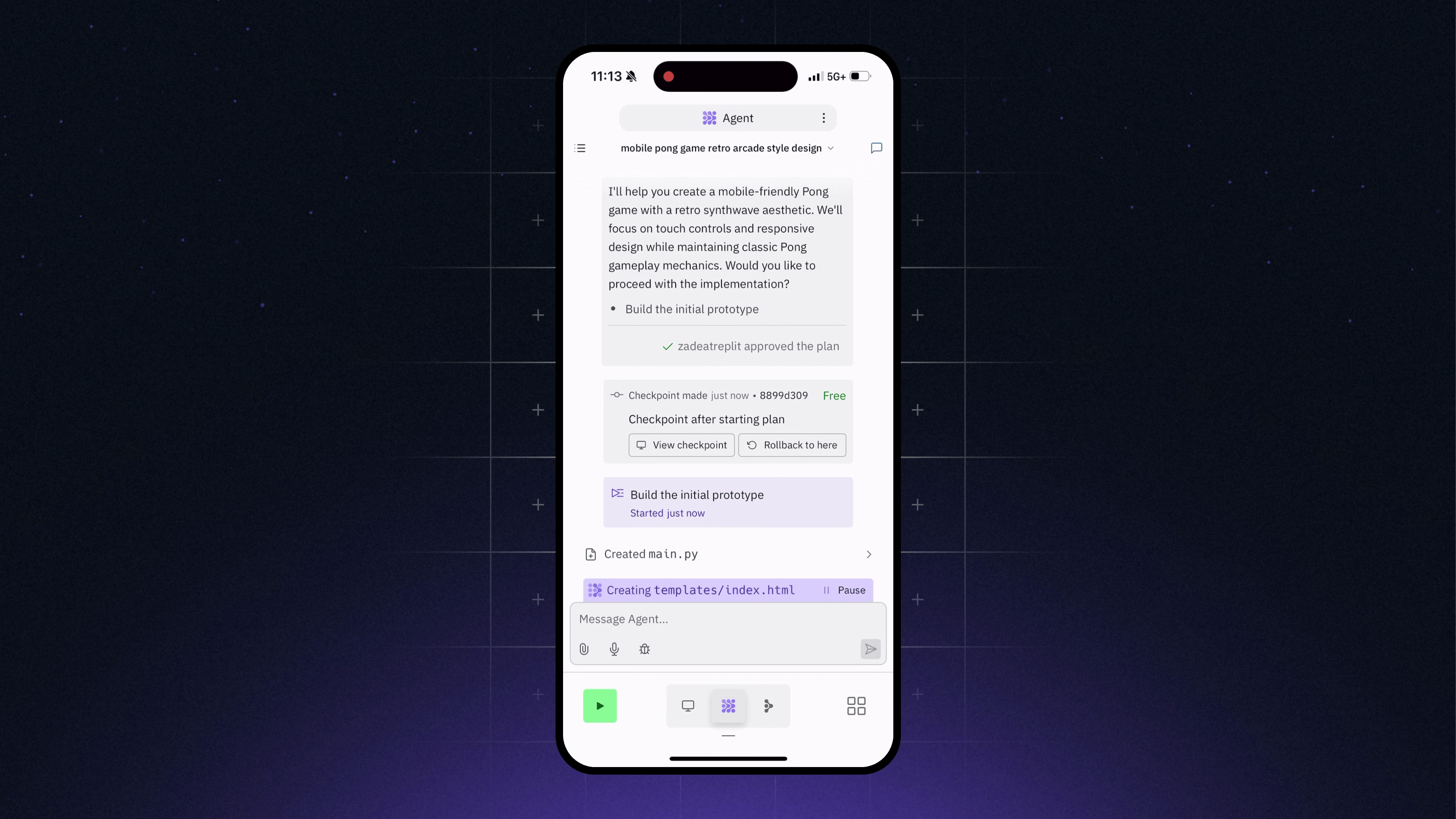 Launch announcement image for the rebuilt Replit Mobile app