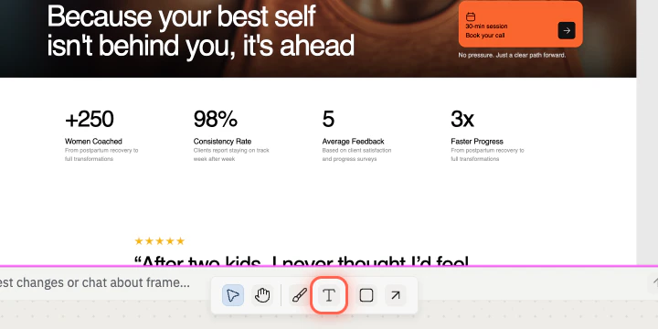 The Canvas annotation toolbar with the Text tool highlighted