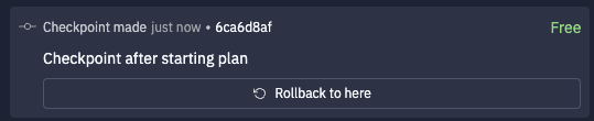image of Rollback to here button in the Agent tab