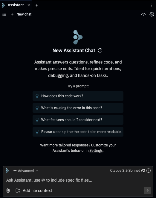 image of the Assistant tab
