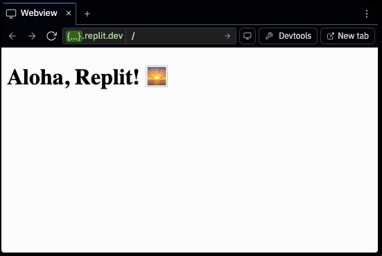 image of the Preview tool showing the finished app
