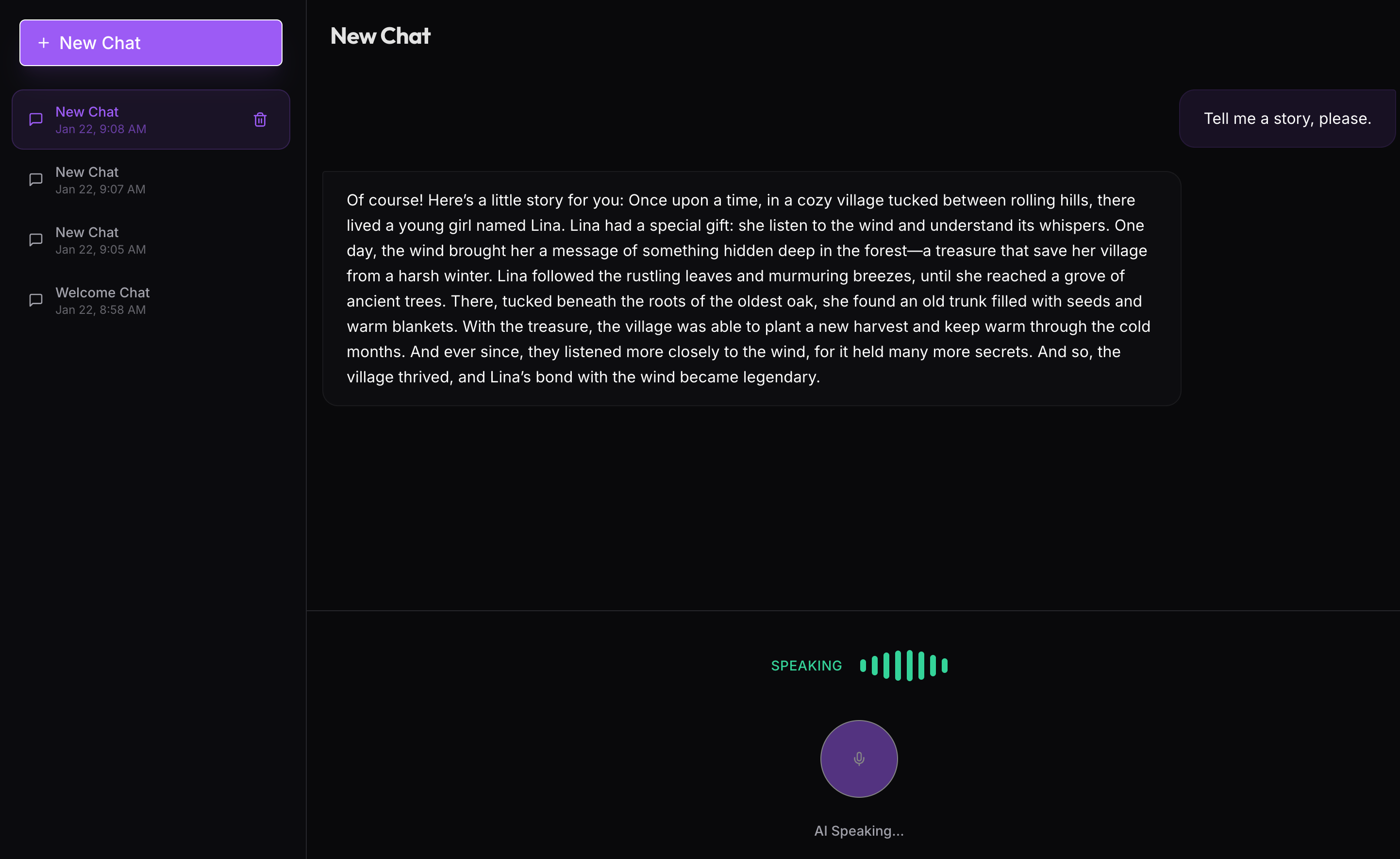AI integrations audio settings showing transcription and output options