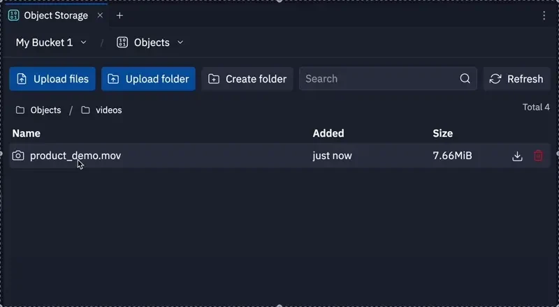 animation showing moving a file to a parent folder