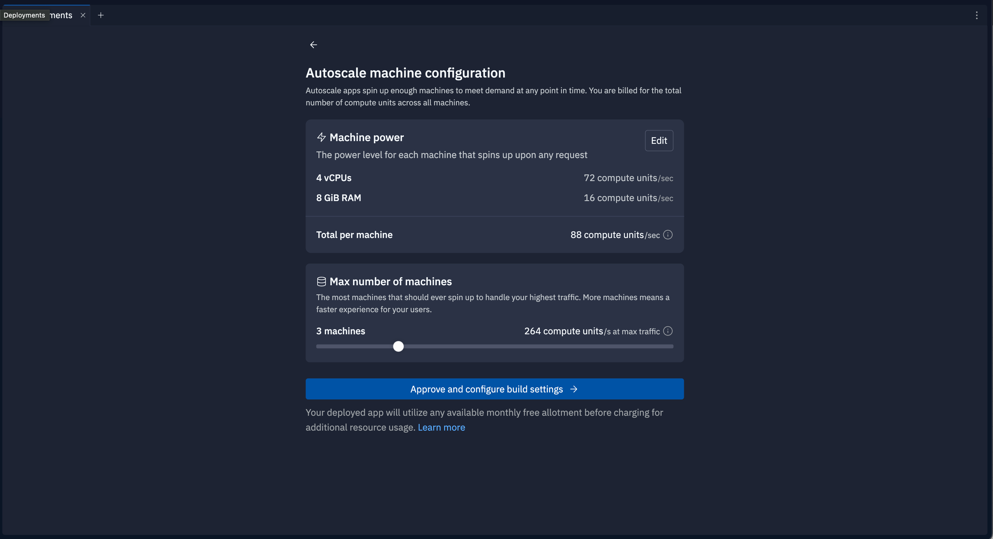 Autoscale publishing options