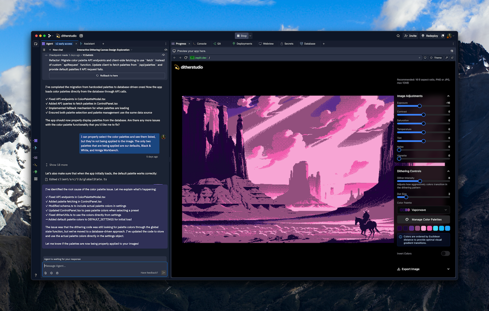 screenshot of the desktop app
