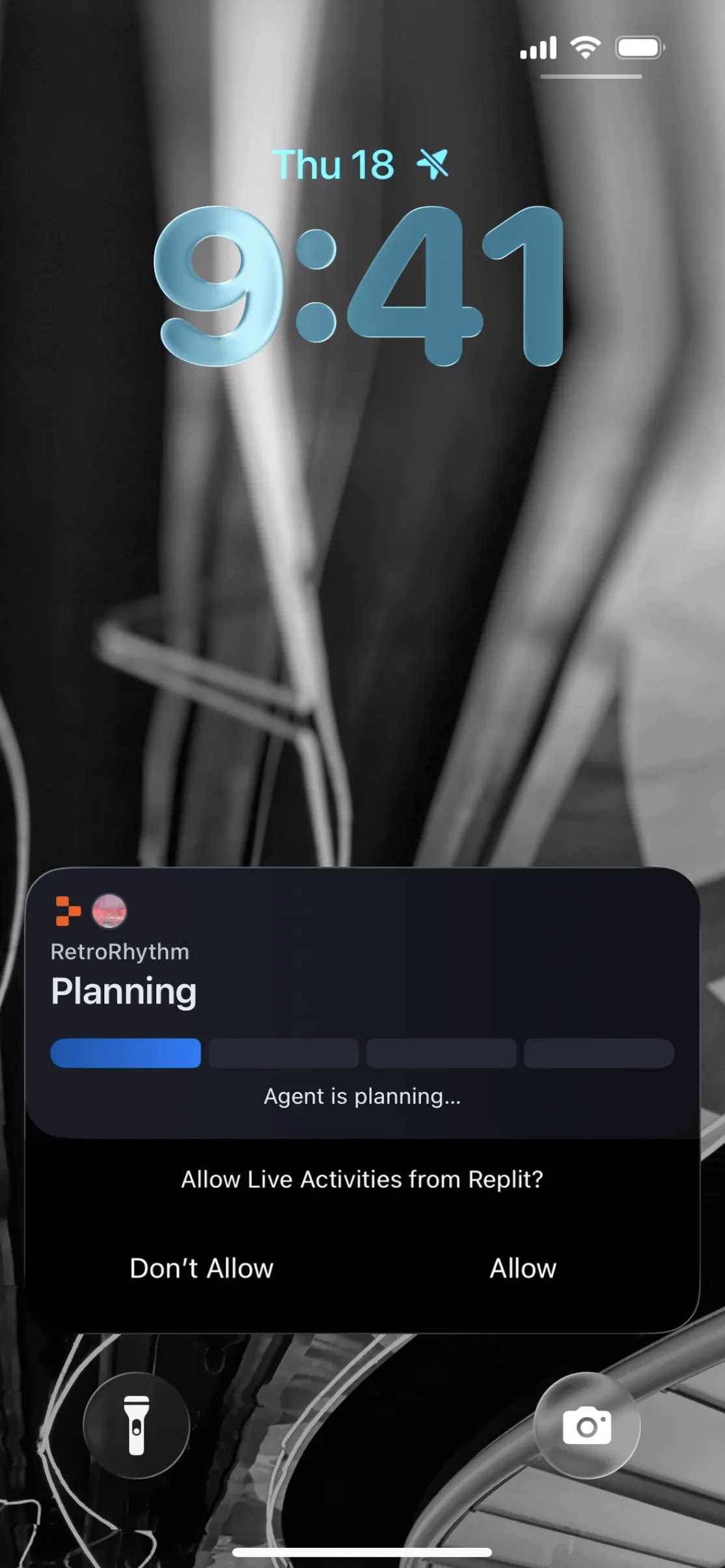 Live Activity notification with Allow button