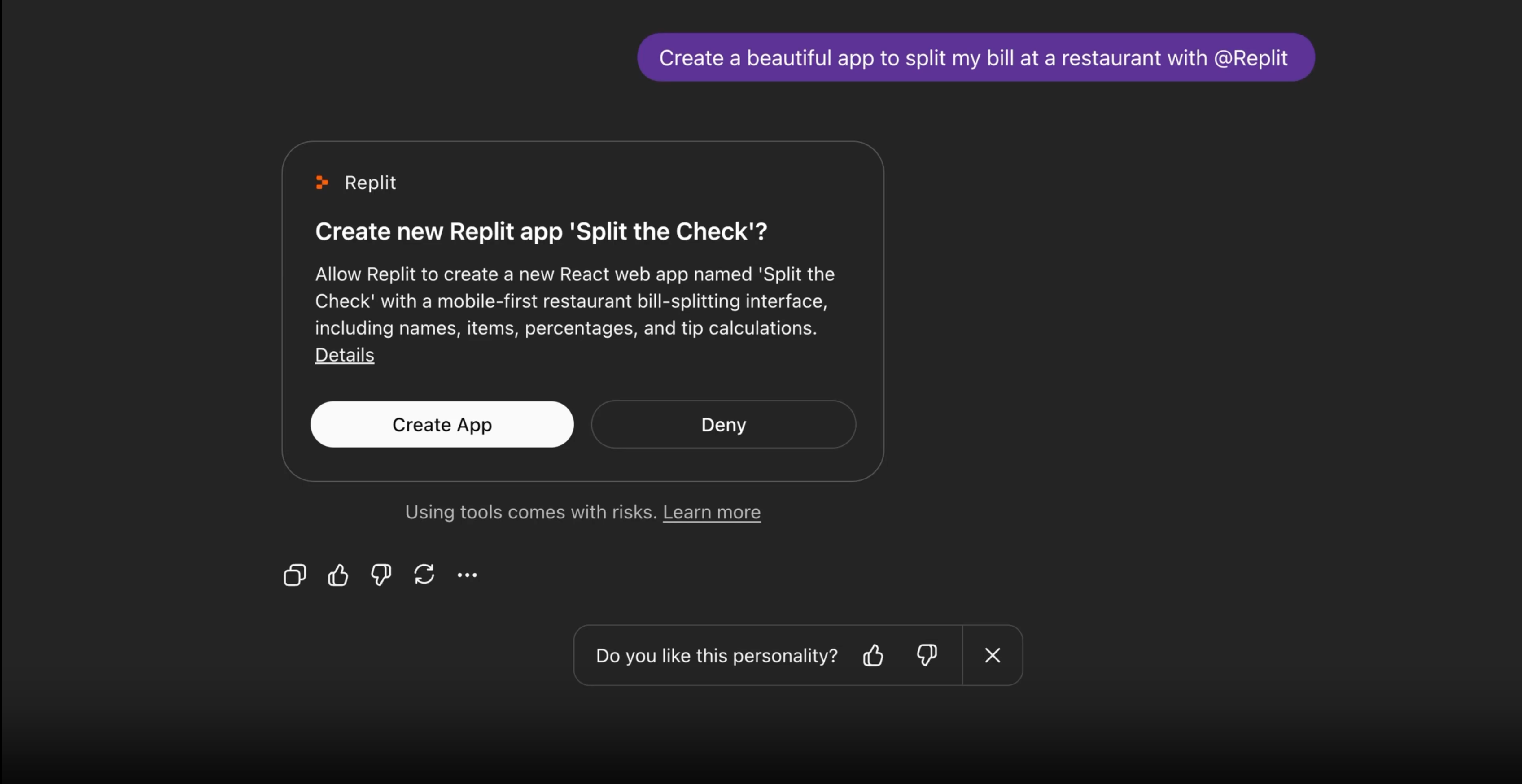ChatGPT planning the app structure