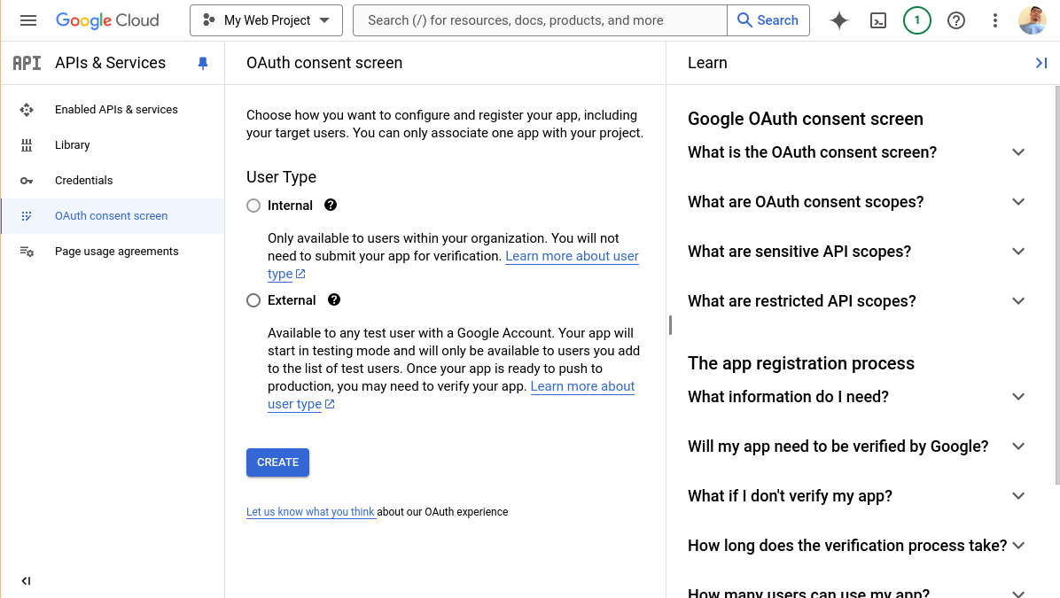 OAuth Consent Screen