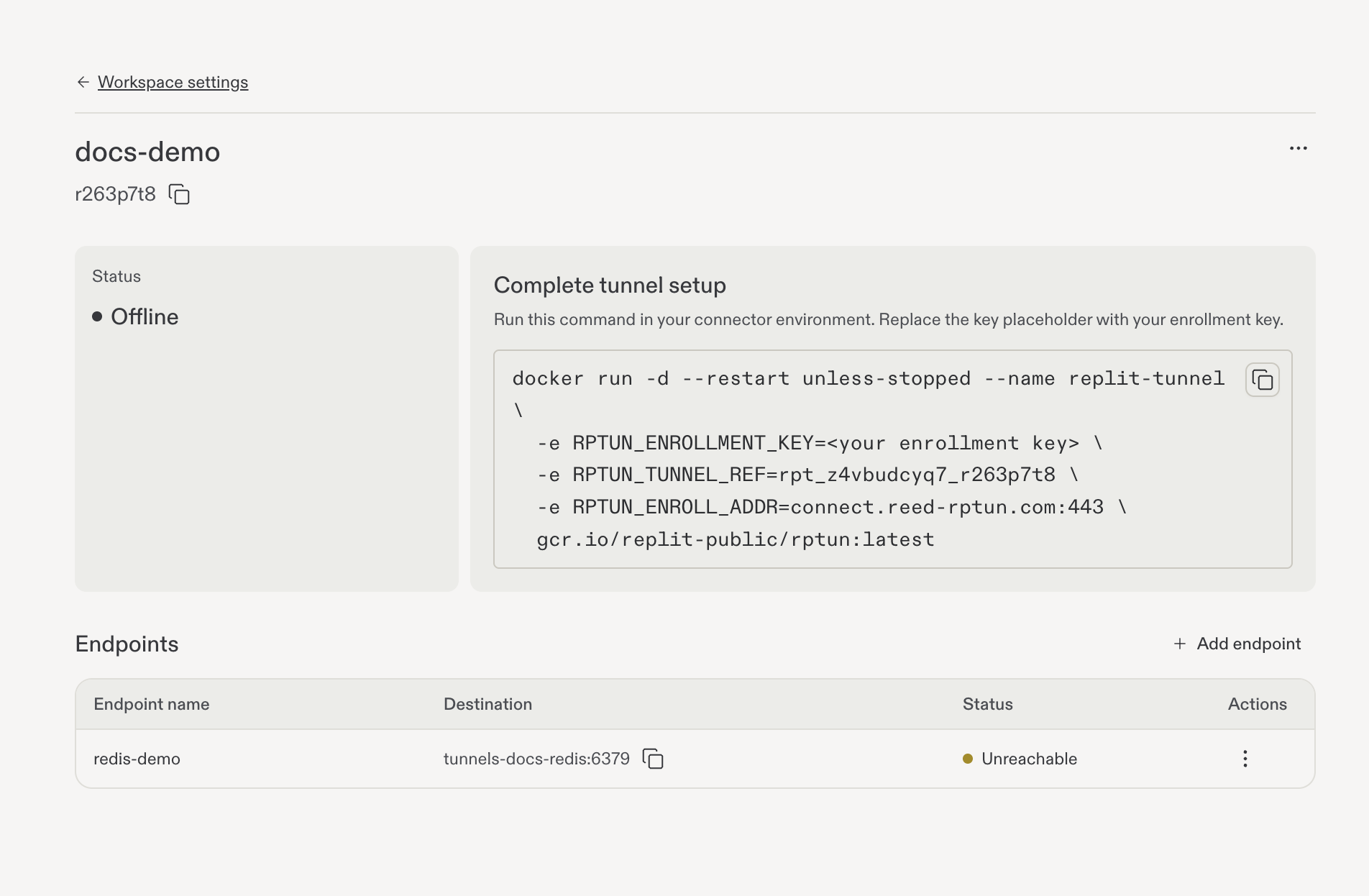 Tunnel Offline and endpoint Unreachable after disconnecting the connector.