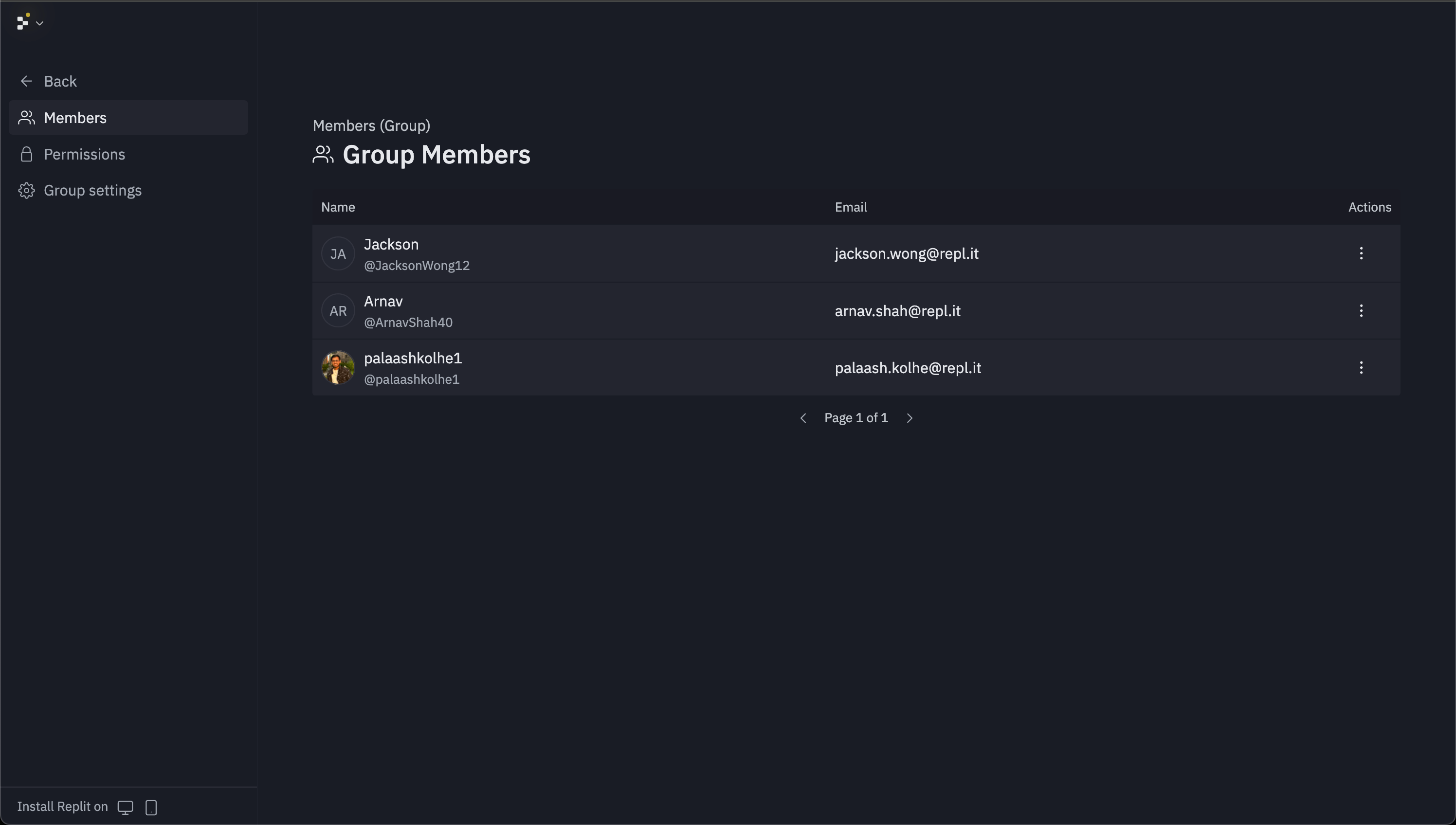 View group members