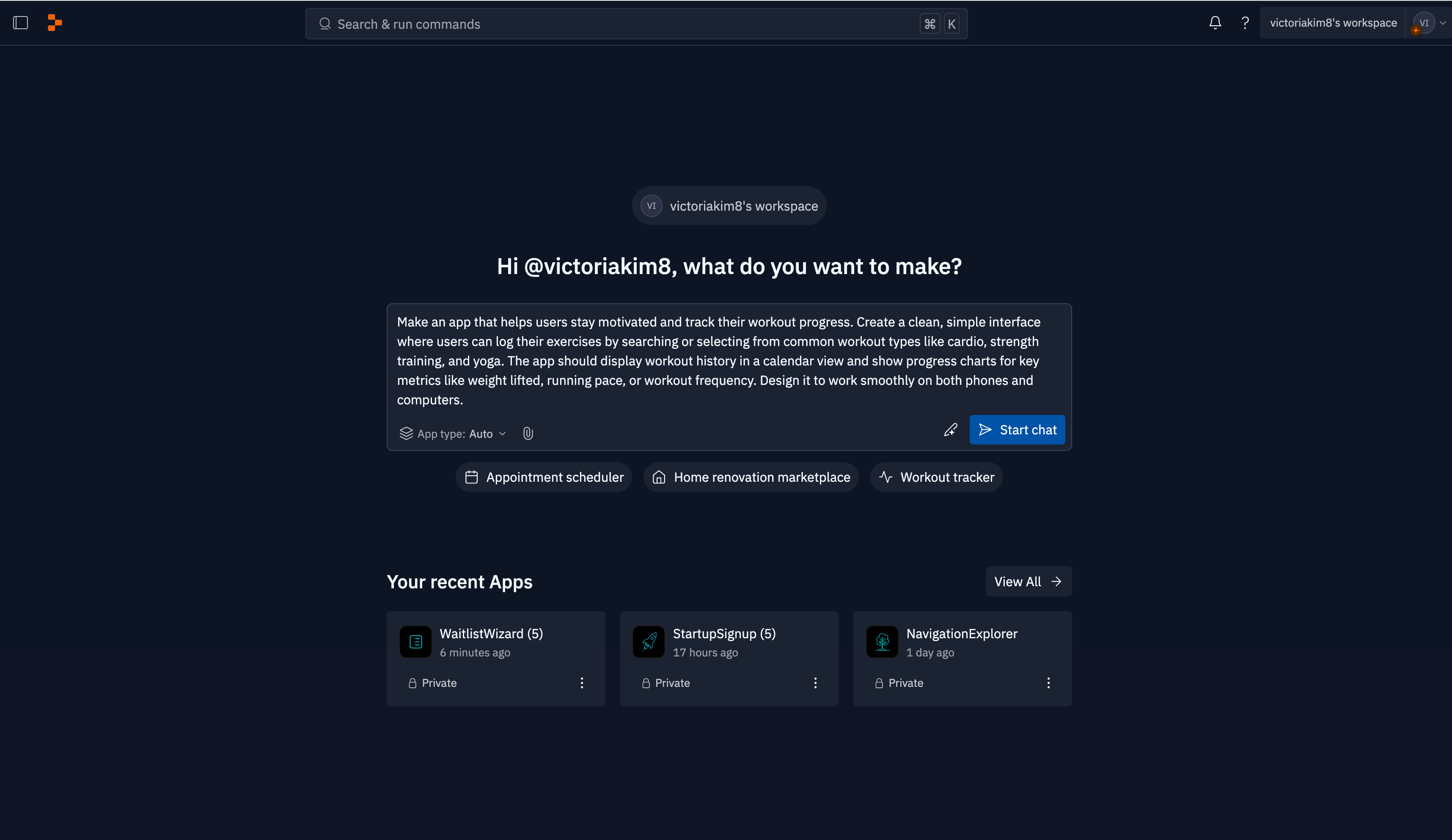 Updated prompt examples interface showing diverse design styles