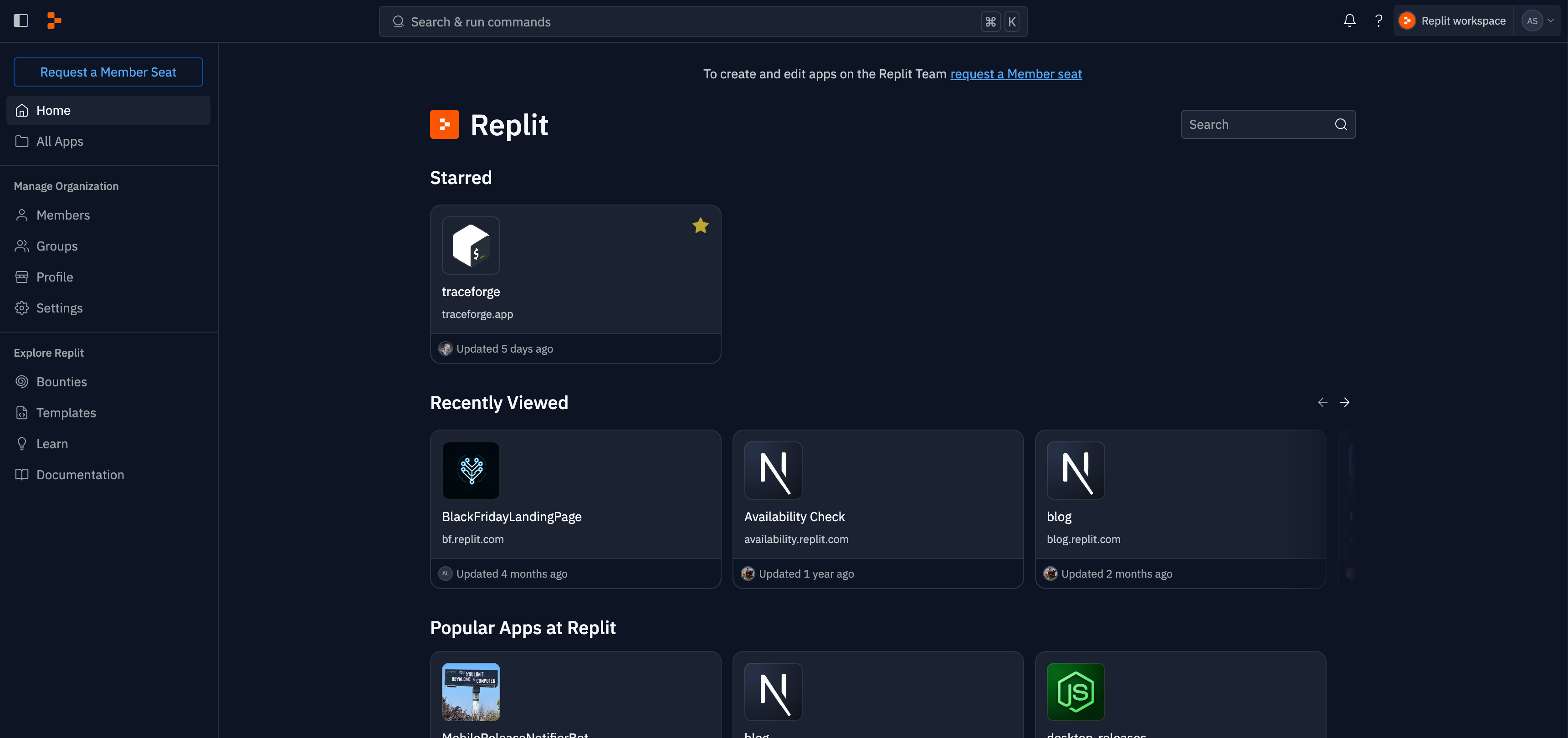 New viewer landing page with app discovery features
