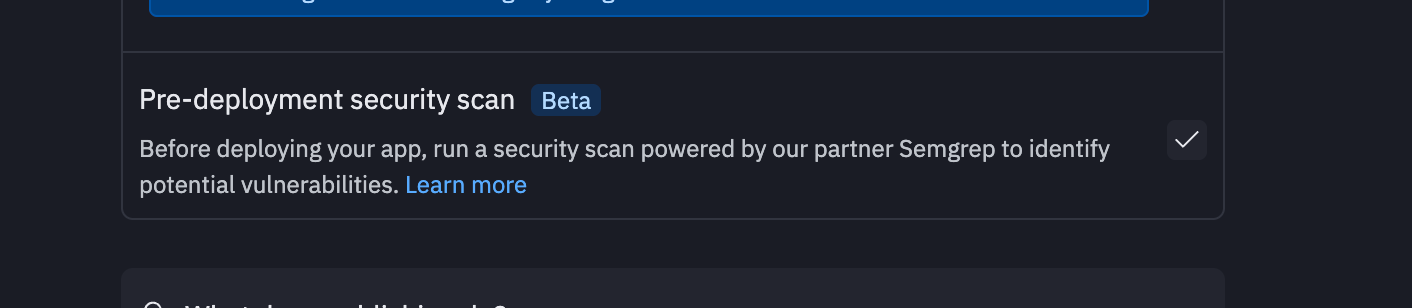 Security scan results screen