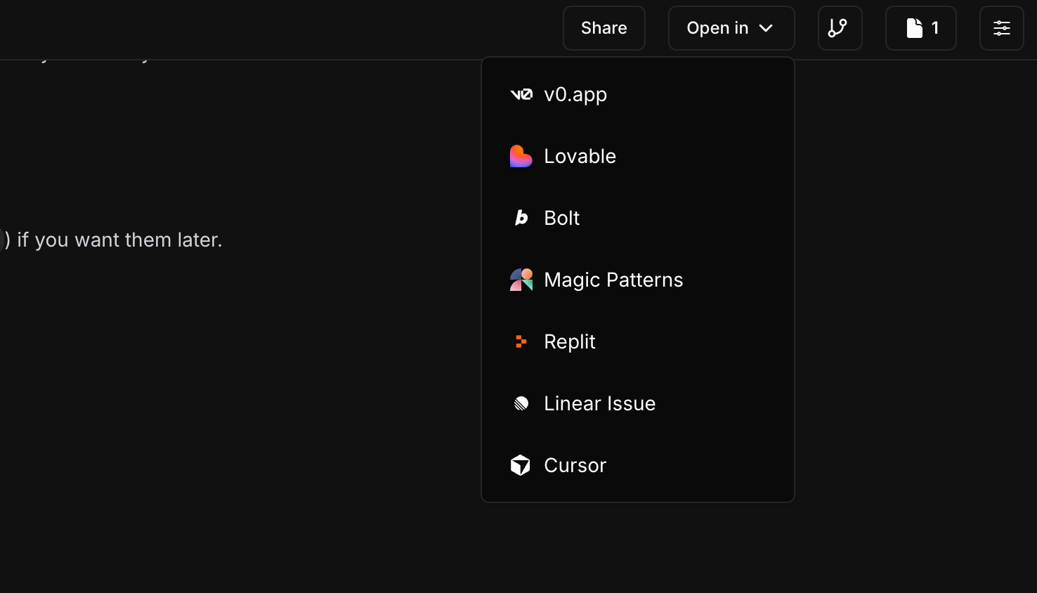 Open in Replit button with prefilled prompt