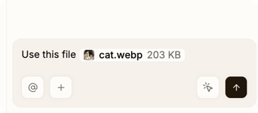 A file attached to the chat composer, ready to send