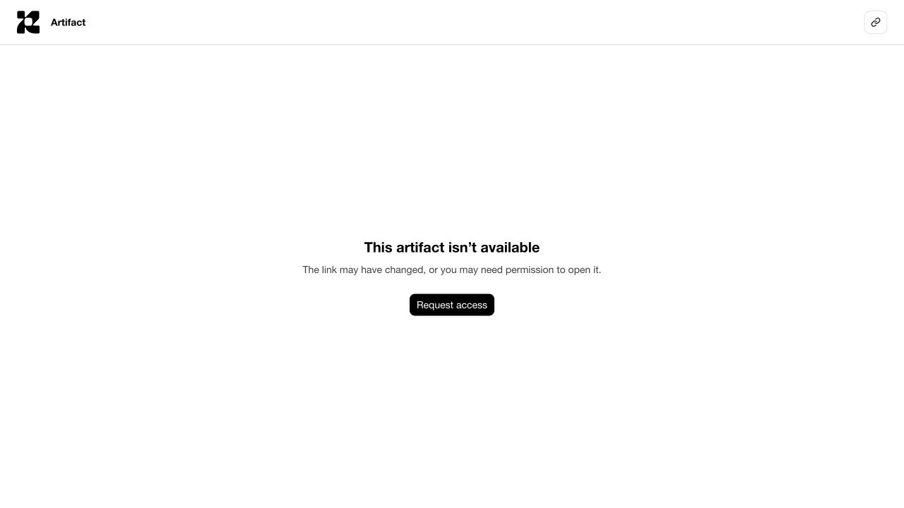 Unavailable artifact with a Request access button