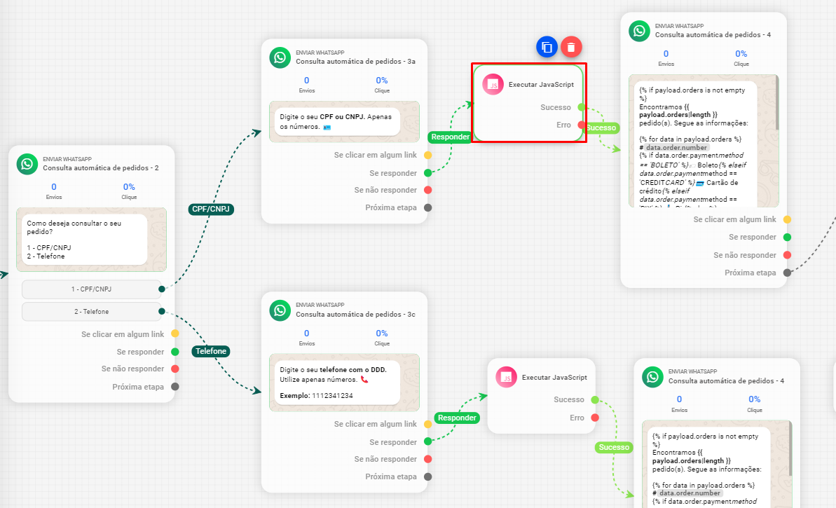 Resultado do Filtro `findOrdersByDocument`