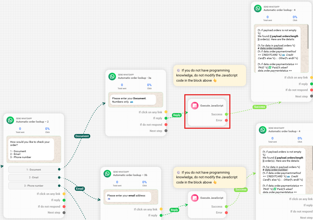 Result of the `findOrdersByDocument` Filter