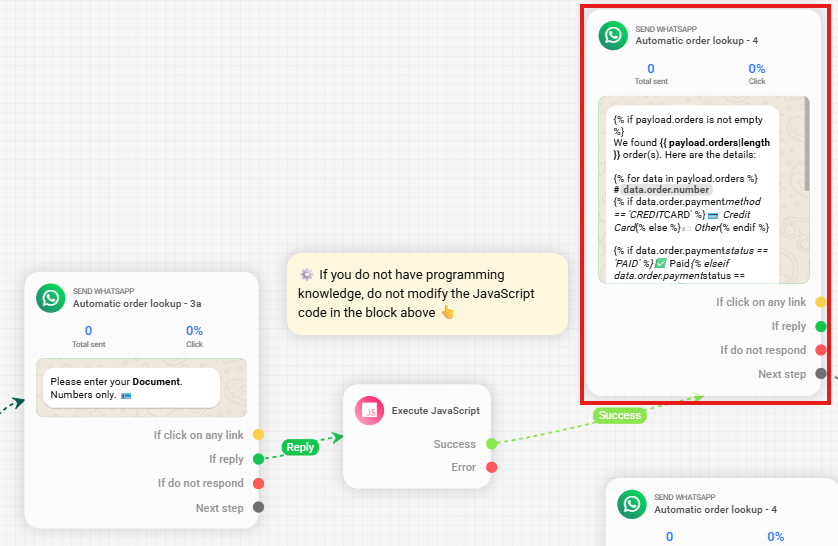 Result of the `findOrdersByDocument` Filter