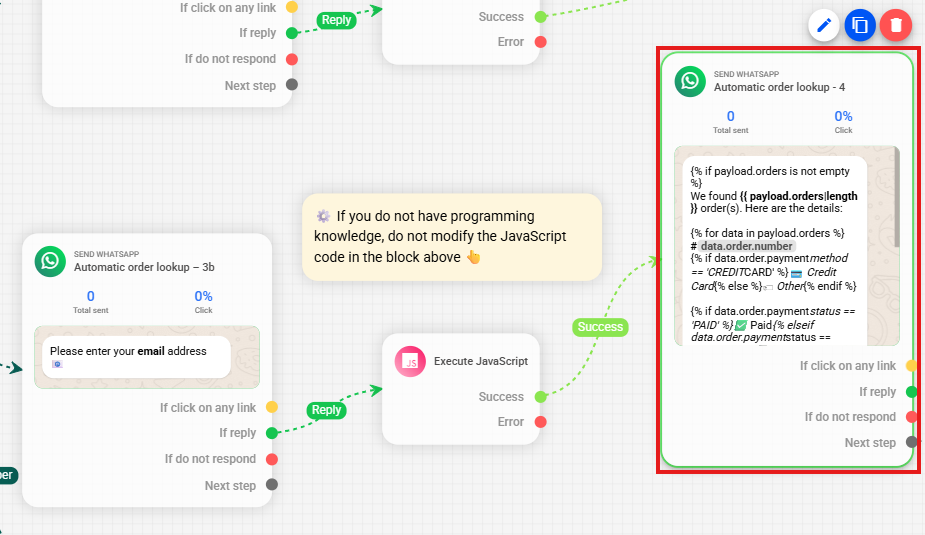 Result of the `findOrdersByEmail` Filter