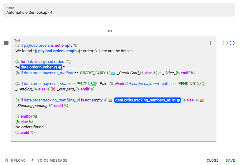 Result of the `findOrdersByEmail` Filter