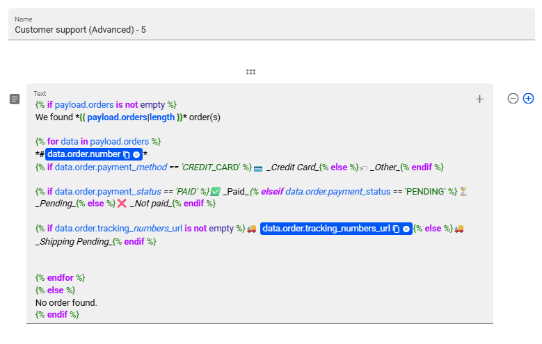 Resultado do Filtro `findOrdersByNumber`