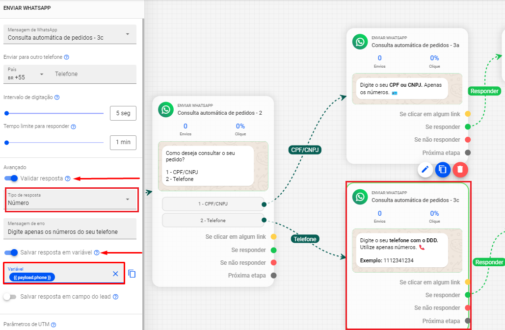 Resultado do Filtro `findOrdersByPhone`