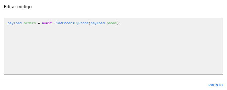 Resultado do Filtro `findOrdersByPhone`