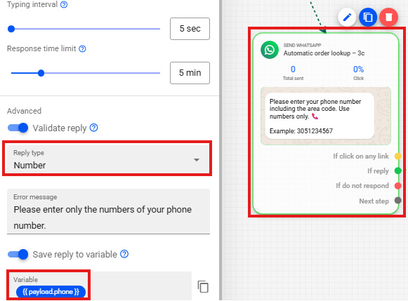 Result of the `findOrdersByPhone` Filter