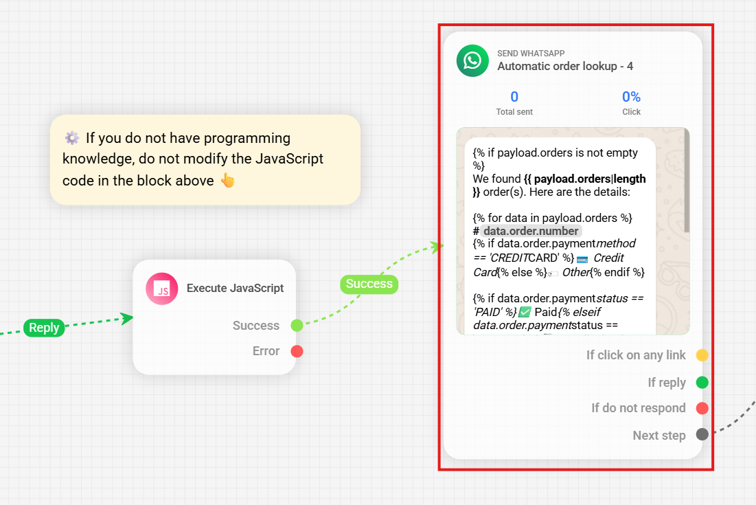 Result of the `findOrdersByPhone` Filter
