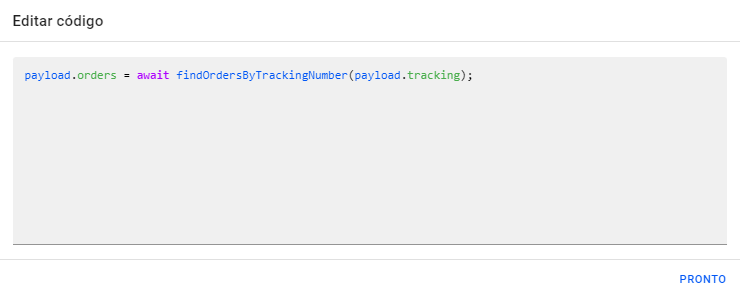 Resultado do Filtro `findOrdersByTrackingNumber`