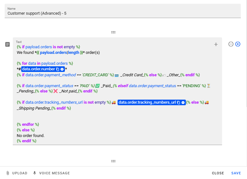 Result of the `findOrdersByTrackingNumber` Filter