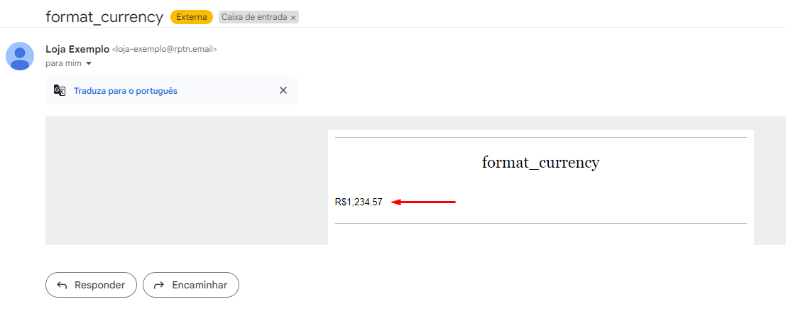 Resultado do Filtro `format_currency`
