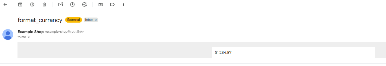 Result of the `format_currency` filter