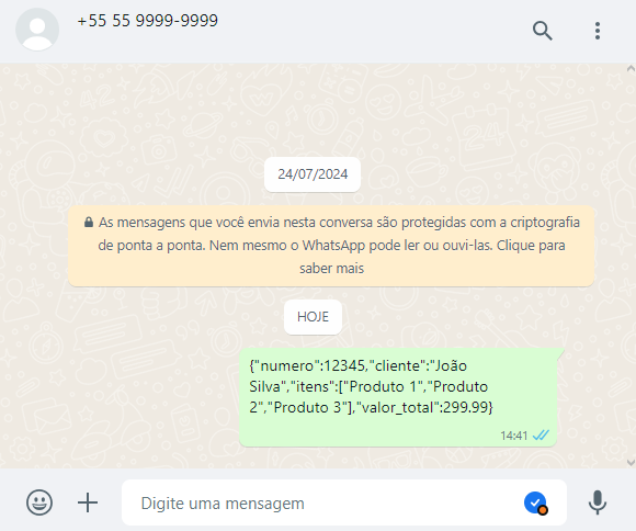 Resultado do Filtro `json_encode`