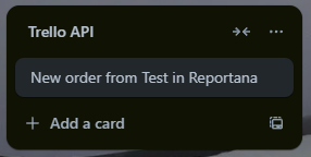 Result of the Trello API request