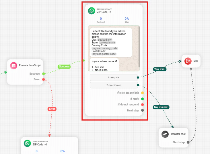 Result of the `Zipcodebase` request