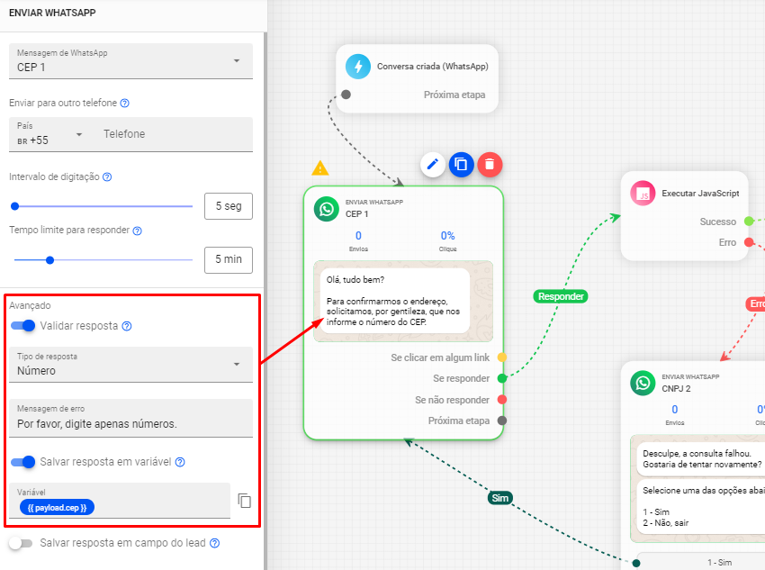 Resultado da requisição `ViaCEP`