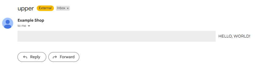 Result of `upper` Filter