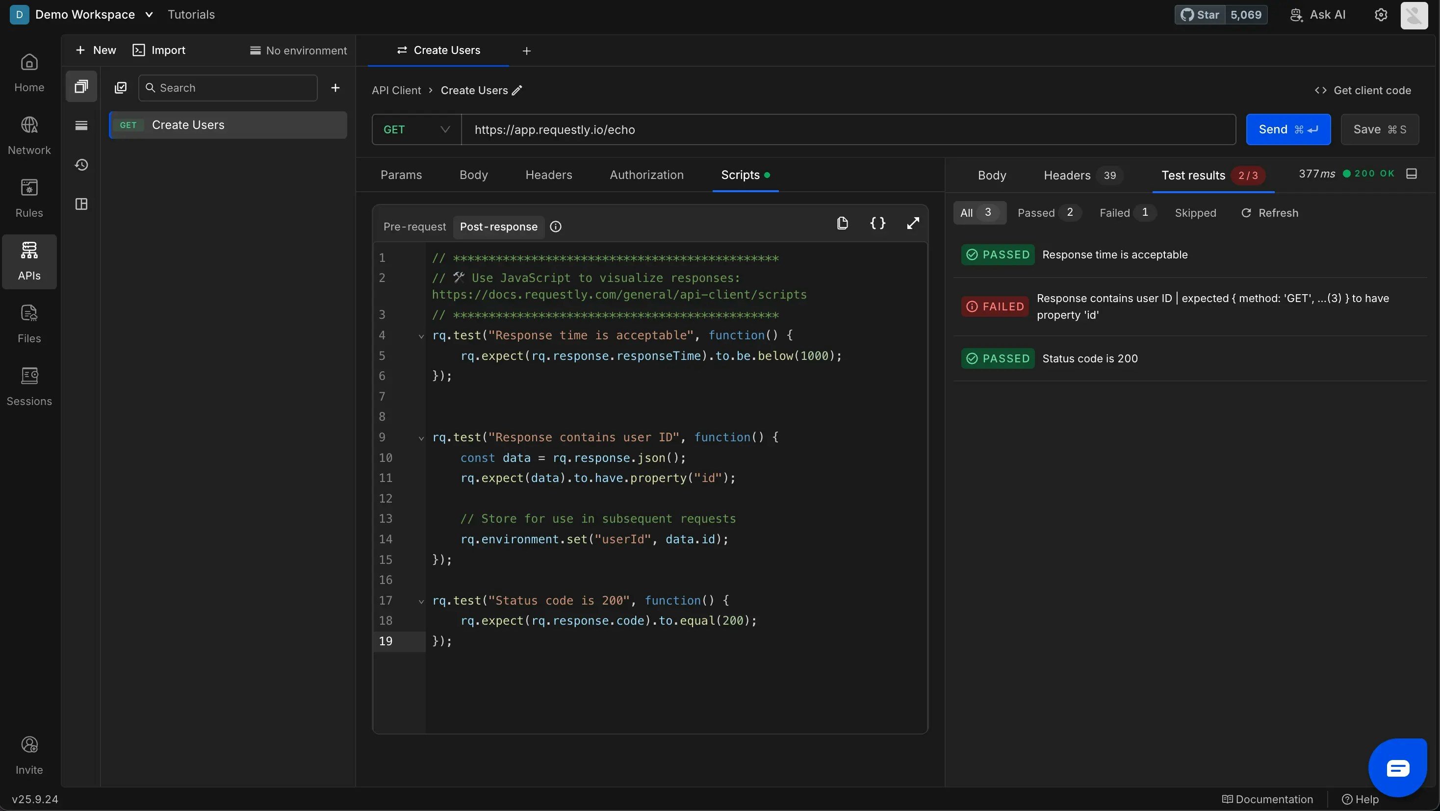 Test Results in Requestly