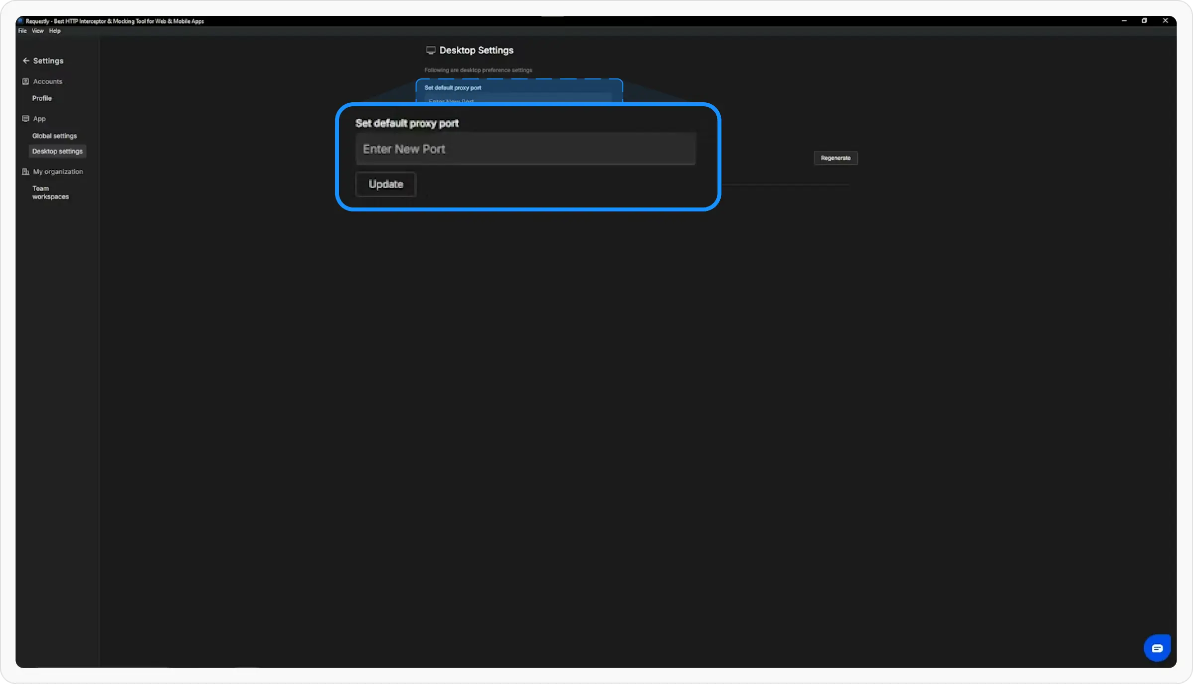 Set Default Proxy Port