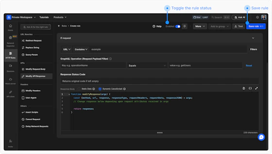 Modify API Response - Requestly