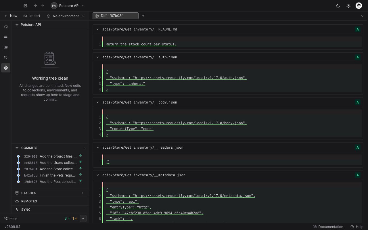 A commit diff tab stacking one collapsible section per changed file, each headed with the file path and an A chip, with every line shown as an addition