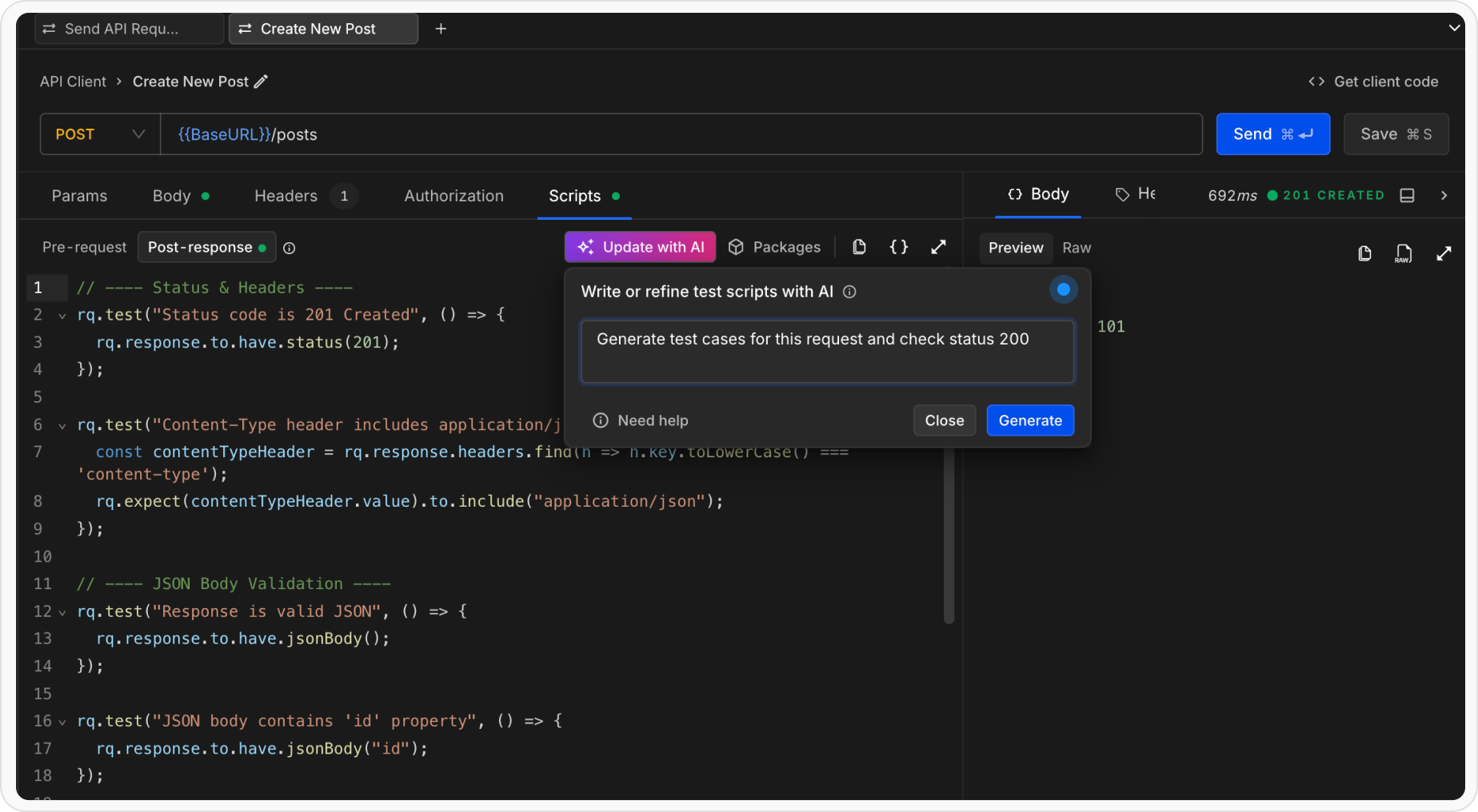 Test Authoring Agent AI Test Generatordialog